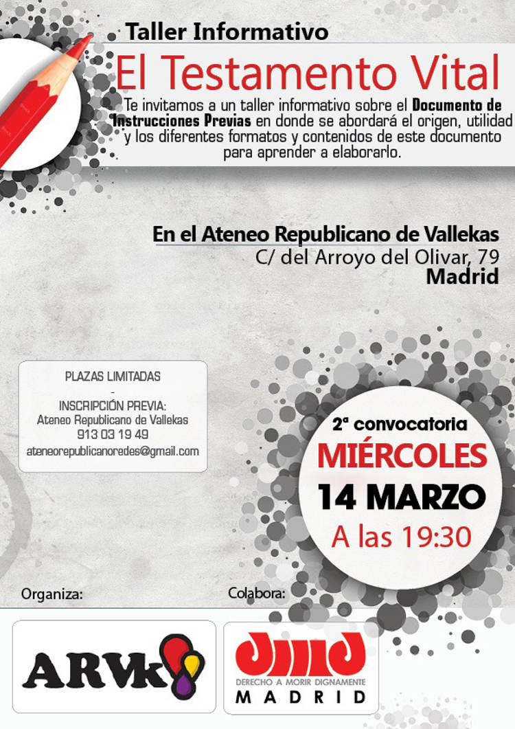 Taller El testamento vital (2º convocatoria) Vallecas Viva