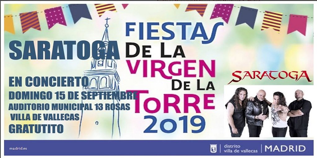 concierto Saratoga fiestas villa de vallecas 2019