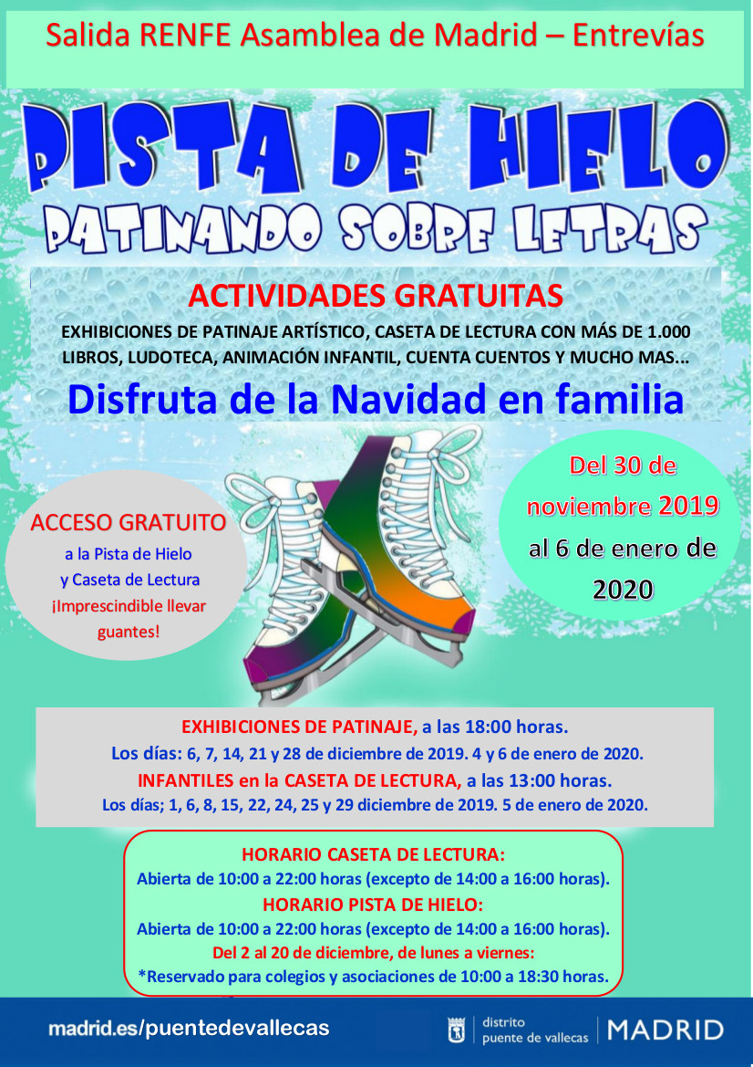 PISTA DE HIELO y CASETA DE LECTURA 2019 navidad vallecas