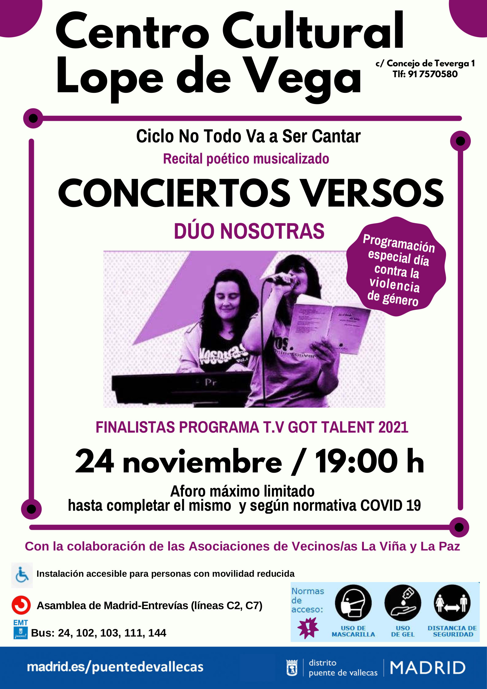 conciertos versos 25N Vallecas