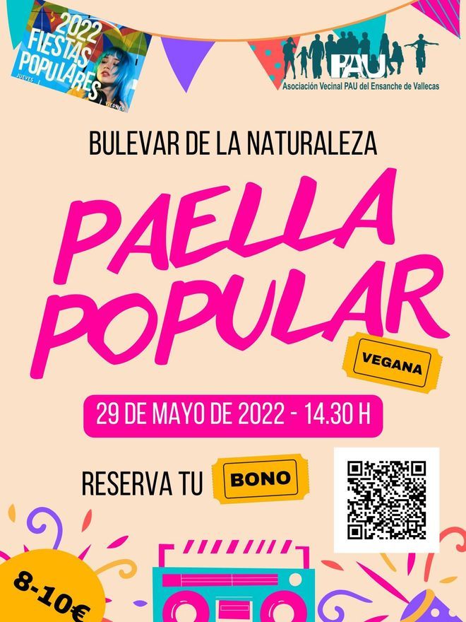 Gran paella popular vegana  Vallecas